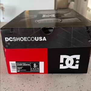 DC Black and Blue Sneakers with Pink Accents